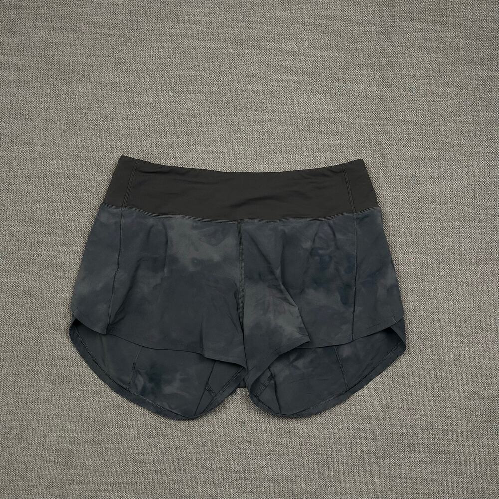 Lululemon Speed Up Shorts Womens 6 Gray Tie Dye 4” Mid Rise Lined Athletic